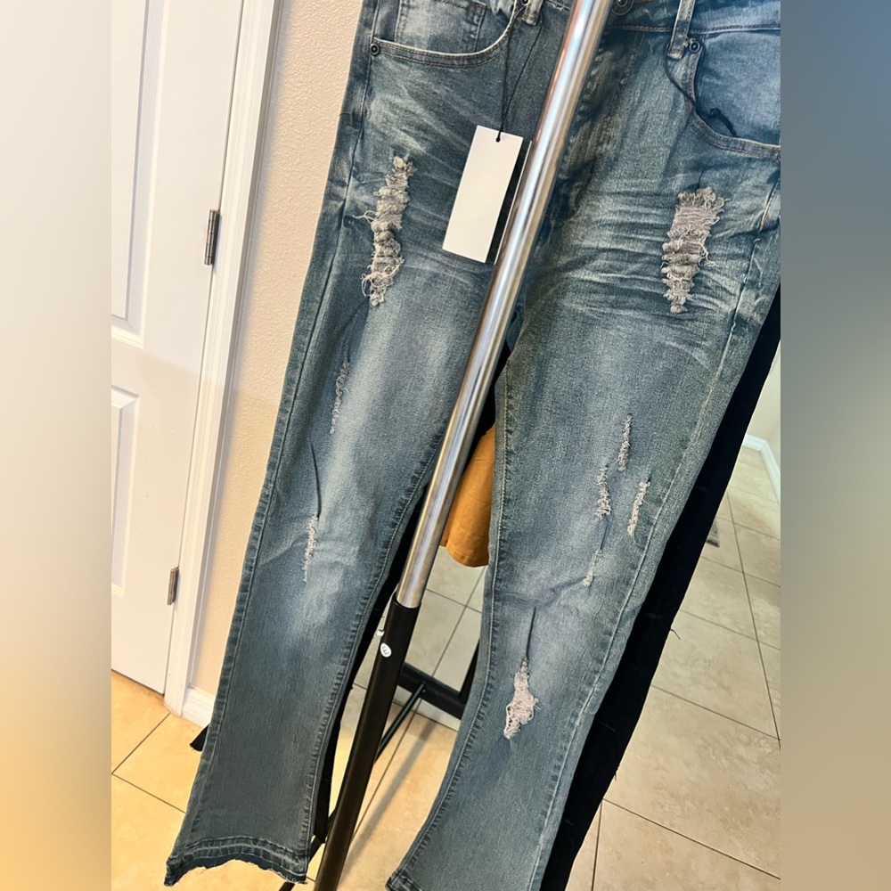 stacked jeans